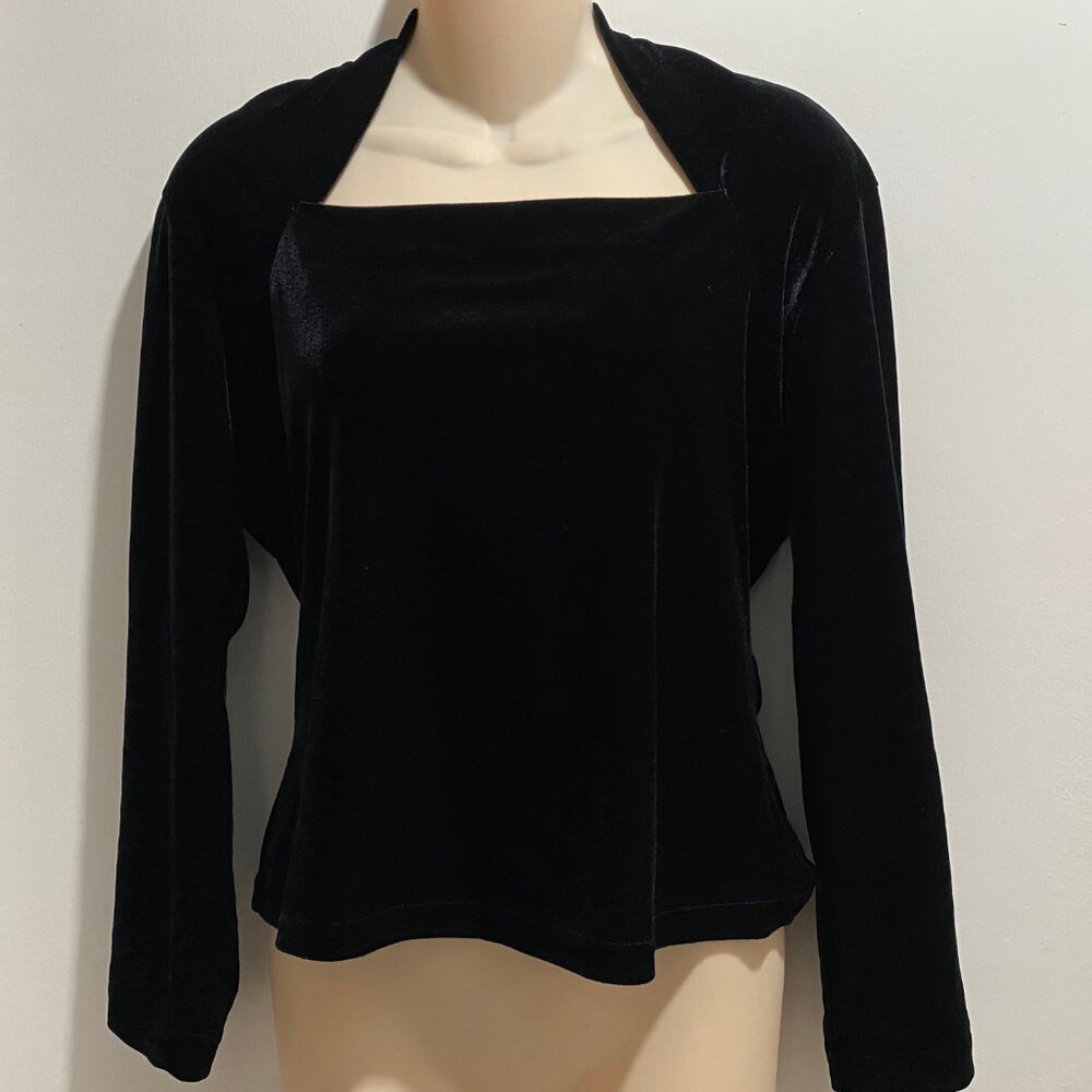 Vintage Jonden by Linda Leal Regency Goth Boho Minimalist Velvet Top Blouse M